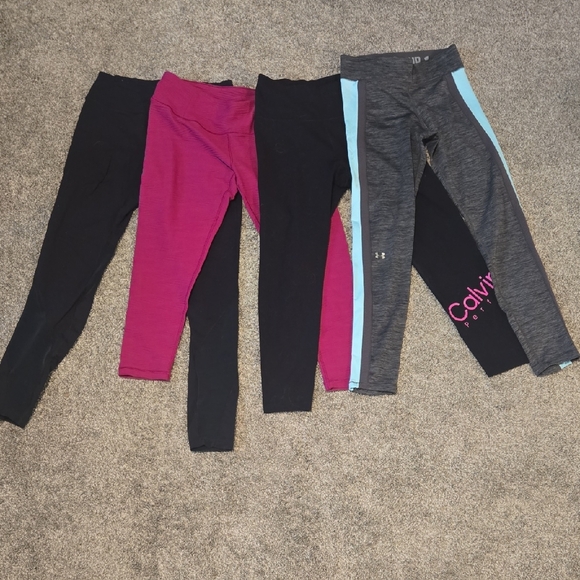 Nike Pants - Nike, Calia, UA Women's Leggings - Black, Pink, and Gray